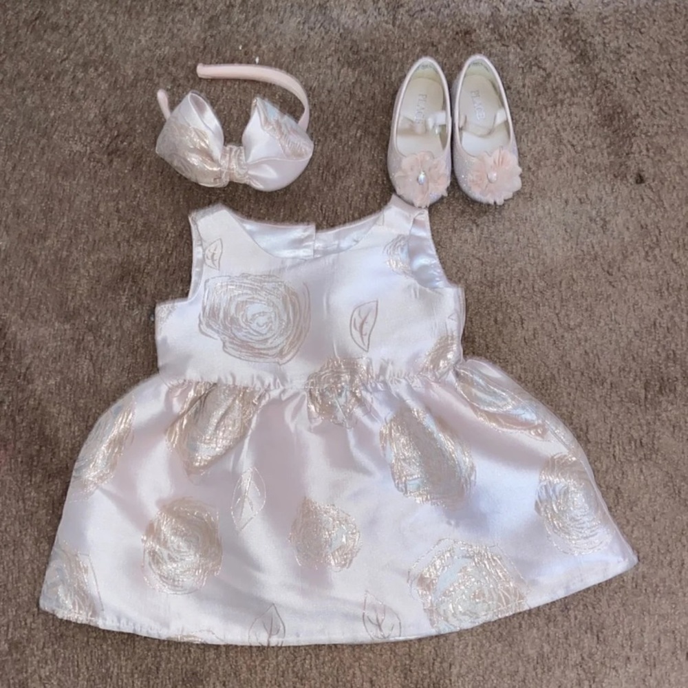 Toddler Dress, Shoes and Headband